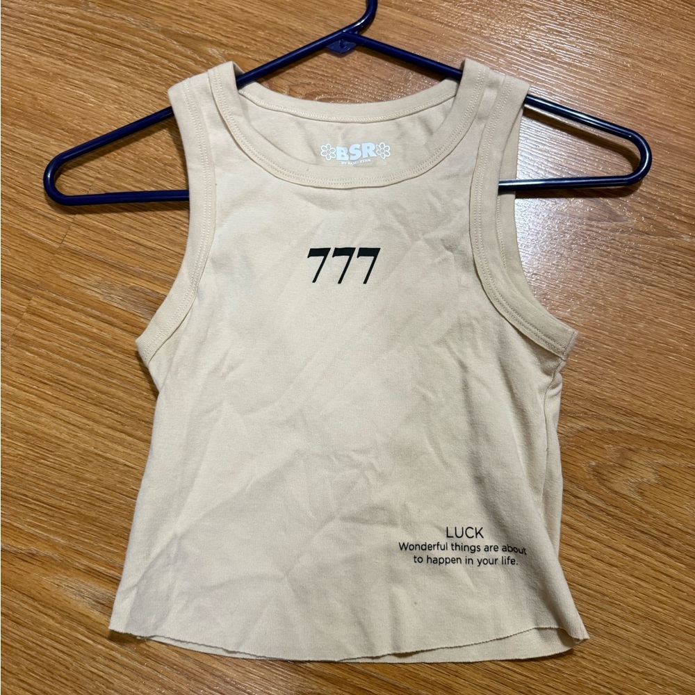PacSun Tan Tank Top with Black Graphic